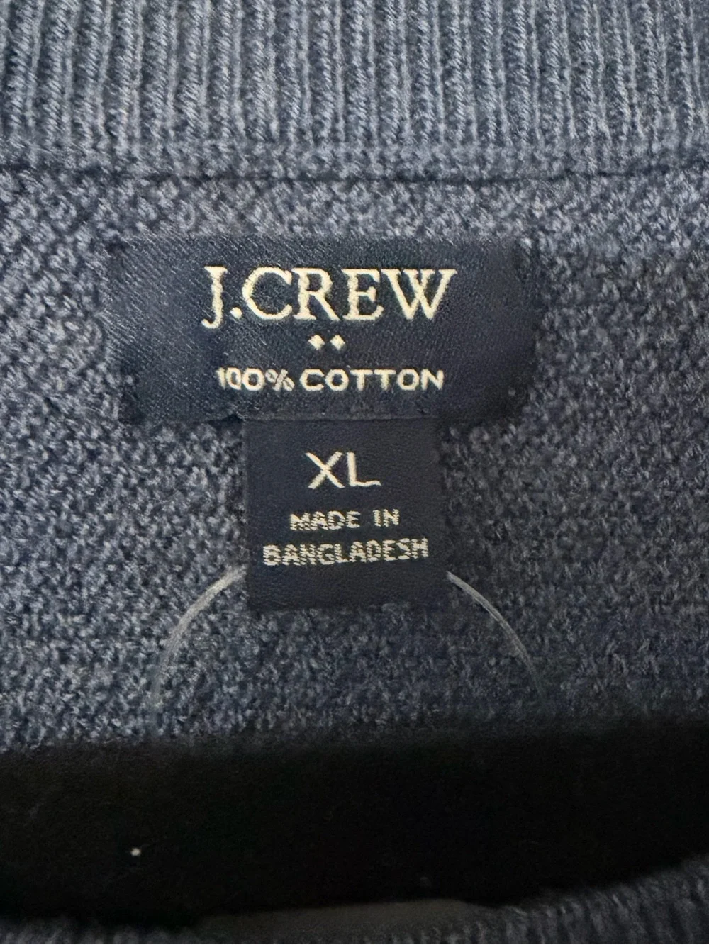 J. Crew Men’s Navy Long Sleeve 100% Cotton Knit Crewneck Sweater Sz XL NWT